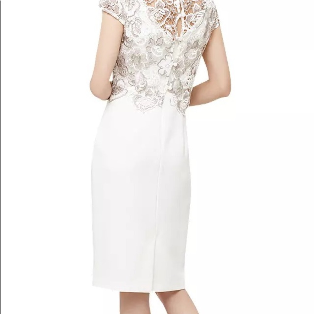 White cocktail dress with removable lace